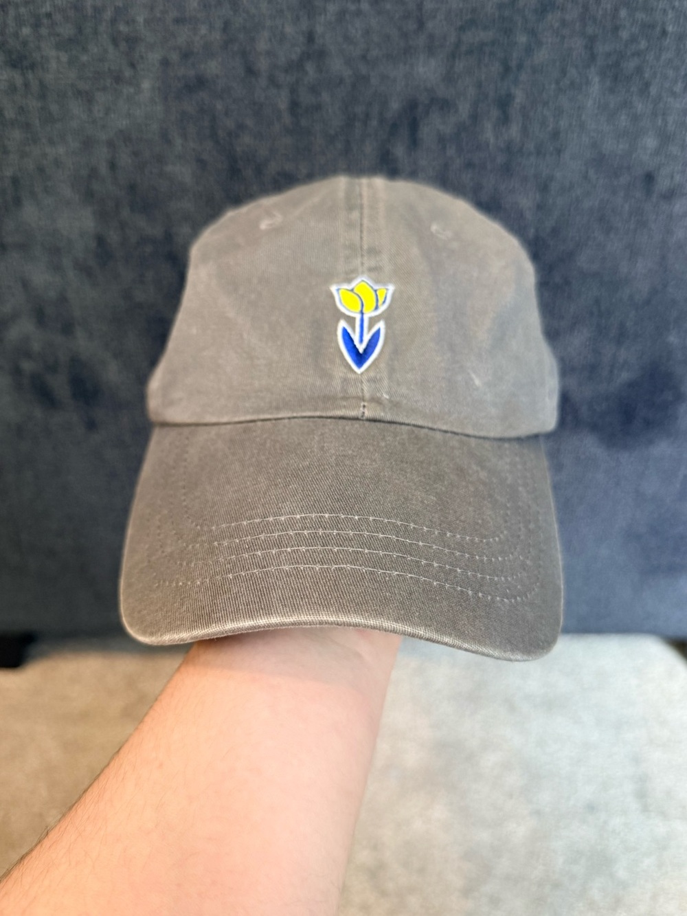 Dutch Bros Coffee Grey Vintage Wash Tulip Adjustable Hat One Size